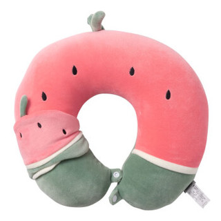 名创优品（MINISO）水果U型枕套装（含眼罩） 西瓜 便携式可爱汽车飞机旅行枕 办公室午睡枕