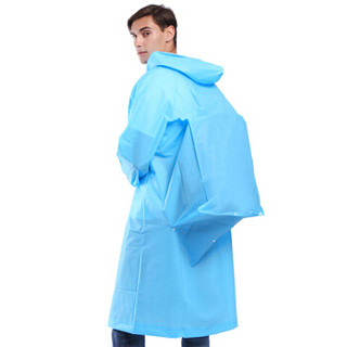 加加林成人雨衣带背包半透明非一次性时尚户外旅游登山垂钓徒步大帽檐防水雨披xl蓝色
