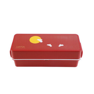 阿司倍鹭（ASVEL）SH月兔T830双层塑料饭盒 可微波炉加热印花餐盒带筷子便当盒 红色830ml