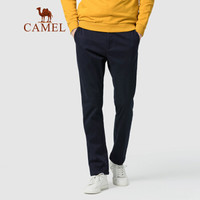 骆驼（CAMEL）男装 2019冬季新款加绒休闲裤男时尚青年潮流修身保暖长裤男 D9P412345H 深蓝29