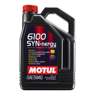 摩特（MOTUL）6100 科技合成发动机润滑油 5W40 SN级 A3/B4 5L