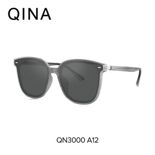qina亓那太阳镜迪丽热巴同款黑色墨镜韩版潮太阳眼镜男女QN3000 A12