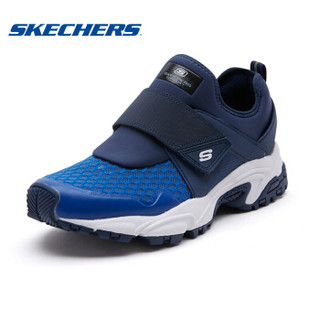 斯凯奇（Skechers）男款一脚套 厚底懒人休闲鞋 666046 黑色BLK 海军蓝色 41