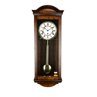 赫姆勒(Hermle)挂钟 8天动力木质复古金色钟摆机械钟70926-030341咖啡色