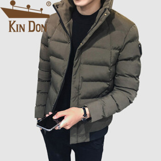 金盾（KIN DON）棉服 男2019冬季新款休闲百搭韩版潮流立领加厚保暖修身棉衣 A132- 8980 棕色 2XL