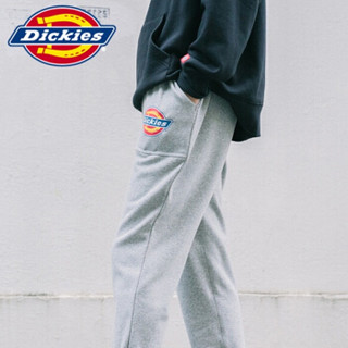 Dickies19秋冬新品 抓绒棉面料左腿logo印花卫裤 男式罗纹脚口长裤 卫裤男DK007020 黑色 L