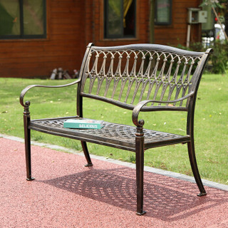 野人谷 公园椅户外长椅子防腐防水铸铝园林椅庭院花园休闲椅广场长条凳 双人款