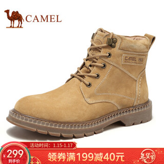 骆驼（CAMEL） 户外中高帮工装鞋男士休闲靴 A942266934 土黄 42