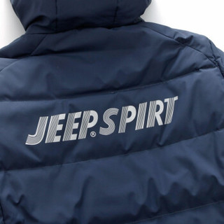 吉普 JEEP 羽绒服男连帽2019新款冬季加厚中青年休闲长短款外套保暖工装款日系风 ZY88005 黑色 M