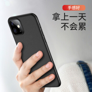 倍思 iphone11 Pro手机壳/保护套 苹果超薄手机保护套 个性时尚创意磨砂壳通用全包软壳5.8英寸 实黑