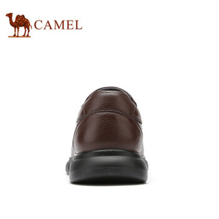 骆驼（CAMEL） 头层牛皮时尚商务休闲皮鞋男 A932287720 暗棕 38