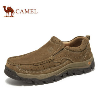 骆驼（CAMEL） 牛皮大休闲旅游套脚工装鞋男 A932307060 咖啡 44