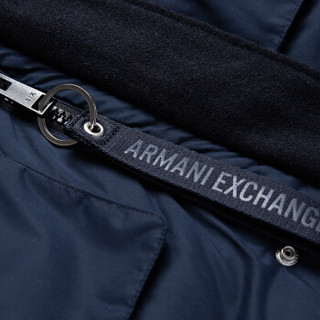 ARMANI EXCHANGE 阿玛尼 6ZZL04-ZNK6Z 男士连帽毛领中长款羽绒服 NAVY-1510 L