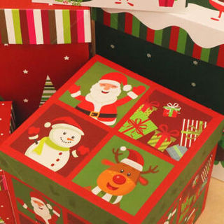 可爱布丁圣诞节装饰品镂空圣诞礼盒礼品盒圣诞树装饰用品酒店商场橱窗摆件老人款（新老包装随机）