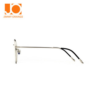 Jimmy Orange 防蓝光眼镜男女款电竞游戏复古圆框手机眼镜框 J80024 黑银