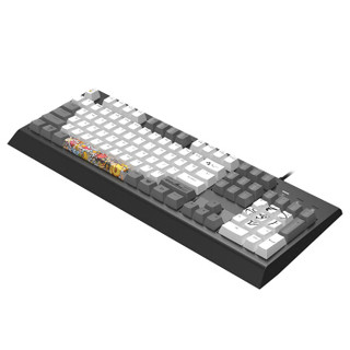斗鱼（DOUYU.COM）DKM170有线机械键盘游戏键盘 PBT热升华键帽 白光 电竞机械键盘 吃鸡键盘 灰白色 黑轴