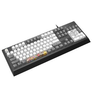 斗鱼（DOUYU.COM）DKM170有线机械键盘游戏键盘 PBT热升华键帽 白光 电竞机械键盘 吃鸡键盘 灰白色 黑轴