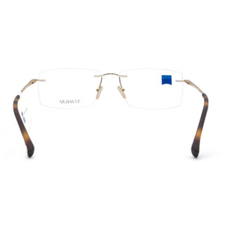 蔡司（ZEISS）镜架光学近视眼镜架男女款钛商务休闲眼镜框无框ZS-60003 F010金色56mm