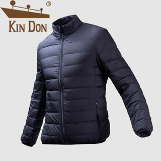 金盾（KIN DON）羽绒服 男2019冬季新款休闲运动防寒加厚保暖立领轻薄冬款短款羽绒服 QT815- F01 藏青色 M