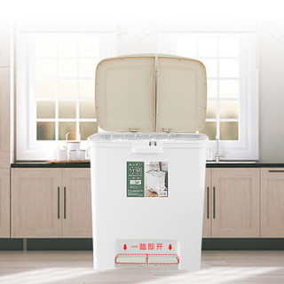 ASVEL 阿司倍鹭 日本进口脚踏式厨房家用分类垃圾桶 大容量带盖垃圾桶大号双桶 45L