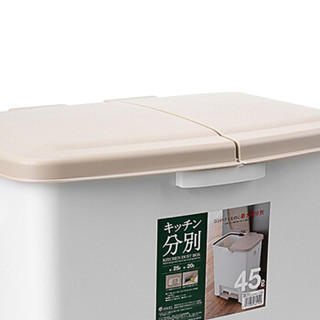 ASVEL 阿司倍鹭 日本进口脚踏式厨房家用分类垃圾桶 大容量带盖垃圾桶大号双桶 45L