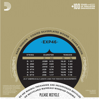 达达里奥（D'Addario）EXP46高张力涂层古典吉他琴弦美国原装进口套弦