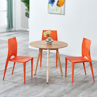 百思宜 现代简约咖啡厅靠背料椅餐厅等位椅可叠放椅子 桔色