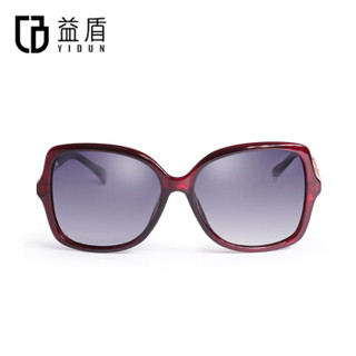 益盾 YIDUN 2020酒红太阳镜女款墨镜 复古大框时尚偏光太阳眼镜