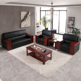 ZHONGWEI 中伟 办公沙发会客沙发接待沙发商务沙发三人位 牛皮