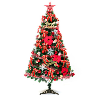 爸爸妈妈（babamama）圣诞树加密1.2米套装 圣诞节装饰品挂件礼物 220T豪华套装发光彩灯 红色 B9010