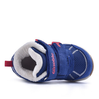基诺浦冬季新款男女儿童学步鞋加厚保暖棉鞋防滑机能鞋TXG345 深蓝 6