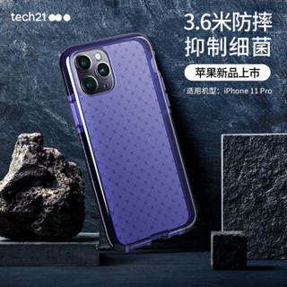 TECH21 苹果11Pro手机壳iPhone11 Pro保护套 5.8英寸全包防摔透明 菱格纹星宇蓝