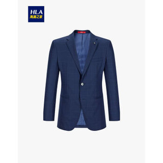 HLA海澜之家西服2019秋季新品时尚格纹服帖平驳领外套HTXJD3R100A藏青格纹(A0)170/88A(46A) cz