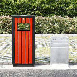 卡质 KAZHI 酒店定制垃圾桶 户外垃圾桶果皮箱 40*40*80CM 公园小区室内外垃圾箱