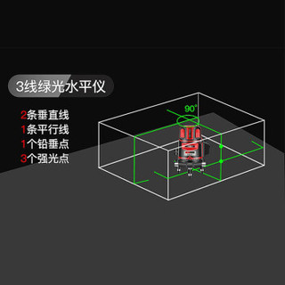 尼奥动力(neopower) 绿光水平仪激光3线 红外线水平尺仪强光打线高精度投线仪标线仪 Y6123