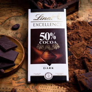 德国产Lindt瑞士莲特级排装50％可可黑巧克力100g