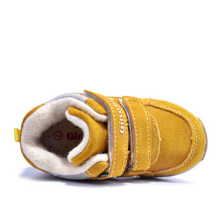 基诺浦 ginoble 1-5岁男女宝宝保暖鞋 冬款高帮加厚学步鞋TXG272米黄 8