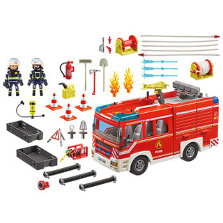 摩比世界（playmobil）德国进口情景场景玩具火警消防车儿童过家家拼插组装积木小男女孩玩具9464