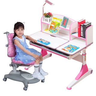 佳佰 儿童书桌 儿童学习桌椅套装 学生写字桌 ME511PS+AU612P（椅子) 粉色儿童学习桌