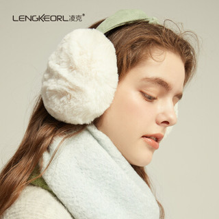 凌克 LENGKEORL 秋冬季耳罩女保暖可爱可折叠护耳耳套加绒女士耳包冬天耳暖耳罩女 1#白色