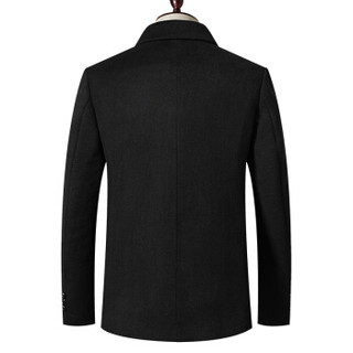 鸭鸭（YAYA）毛呢大衣男2019新款羊毛夹克短款商务休闲外套GSMN3020 黑色 3XL