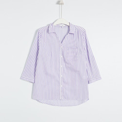 C&A ECD119008 女士七分袖条纹方领薄款衬衫