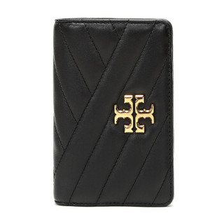 TORY BURCH 托里·伯奇 奢侈品 TB钱包 KIRA系列黑色羊皮女士中号绗缝钱包钱夹 56607 001