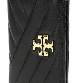 TORY BURCH 托里·伯奇 奢侈品 TB钱包 KIRA系列黑色羊皮女士中号绗缝钱包钱夹 56607 001