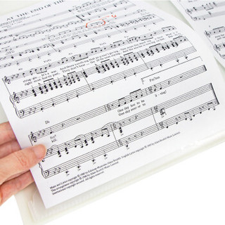 金得利CF812乐谱夹夹子a4乐谱琴阅谱资料音乐册可修改钢琴架子鼓可爱多层插页文件透明改谱本不反光颜色随机