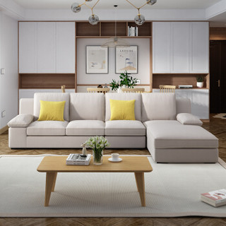 A家家具 沙发 北欧中小户型可拆洗沙发 现代简约布艺沙发（三色可选 留言客服） 三+中+左贵妃 DB1574