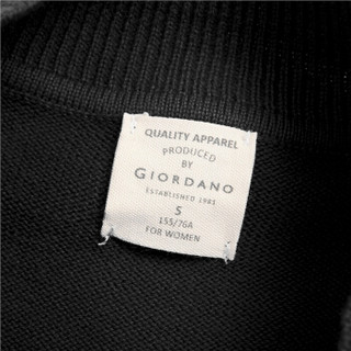 佐丹奴（Giordano） 针织 佐丹奴女小高领针织衫秋冬新款精梳棉质半高圆领套头线衣05359869 09标志黑色 中码
