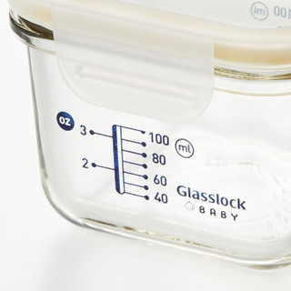 Glasslock baby 婴儿辅食盒勺套装玻璃带刻度冷冻密封保鲜盒带盒感温硅胶软勺