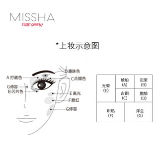 谜尚（MISSHA）幻泽多功能彩妆盘 2号 熔金棕13.4g （ 多色 眼影盘彩妆盘 哑光珠光 初学者）