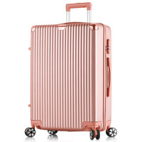贝尔贝拉(B.L.B.L)耐磨抗摔拉杆箱铝包角20英寸行李箱男女万向轮旅行箱登机箱 玫瑰金